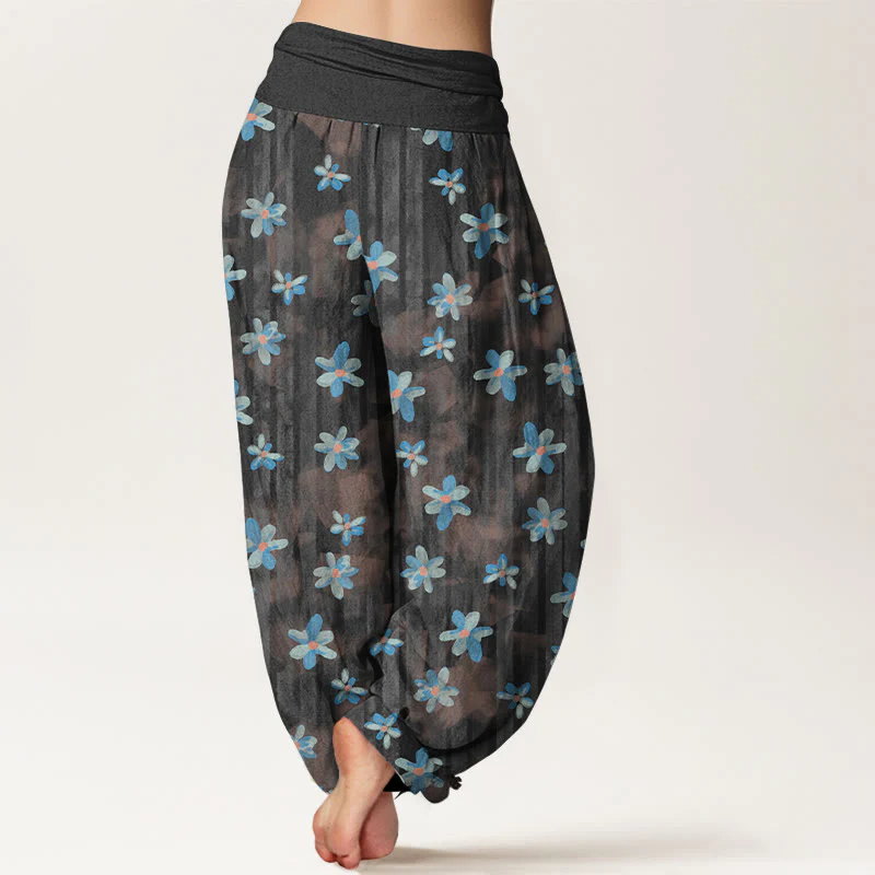 Pantaloni harem da donna con elastico in vita, in cotone, stile semplice, motivo floreale, motivo Buddha Stones - Image 10