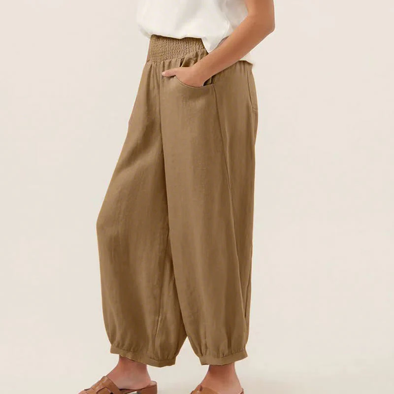 Pantaloni harem da donna con tasche, tinta unita , Buddha Stones - Image 12