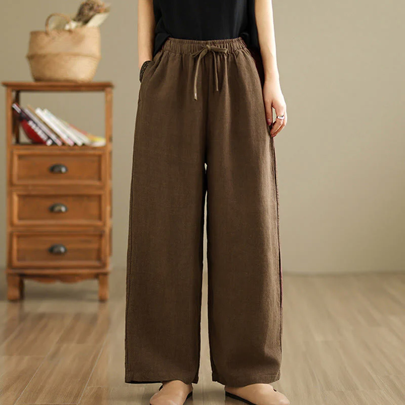Pantaloni harem da donna in cotone con coulisse e tasche, modello Buddha Stones Commute, stile retrò, tinta unita - Image 17