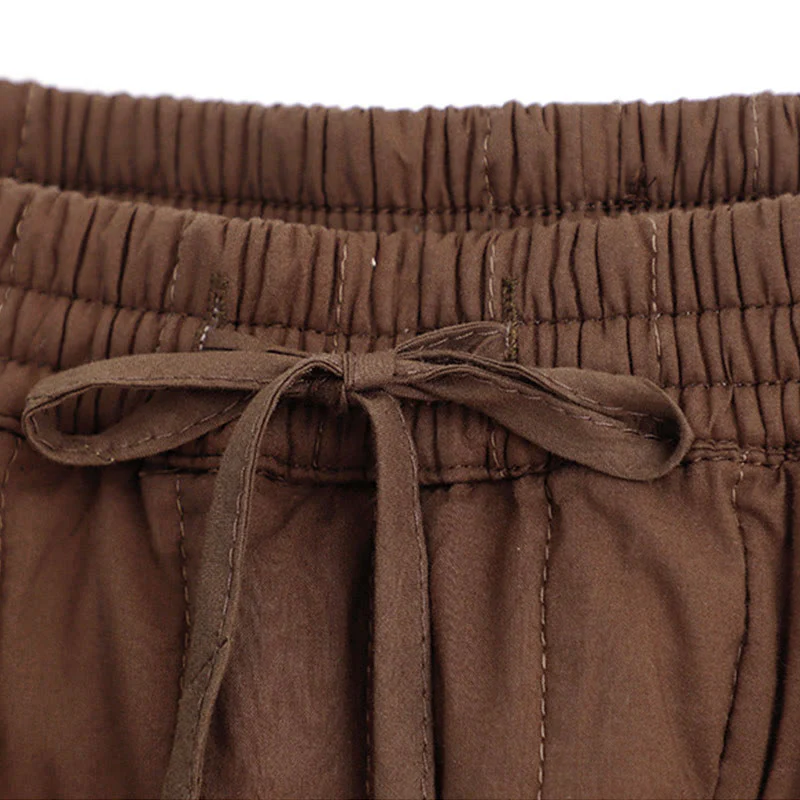 Pantaloni harem da donna in cotone con tasche e design a tinta unita invernale Buddha Stones - Image 16