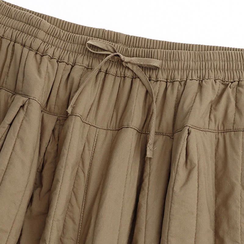 Pantaloni harem da donna in cotone con tasche e design a tinta unita invernale Buddha Stones - Image 3