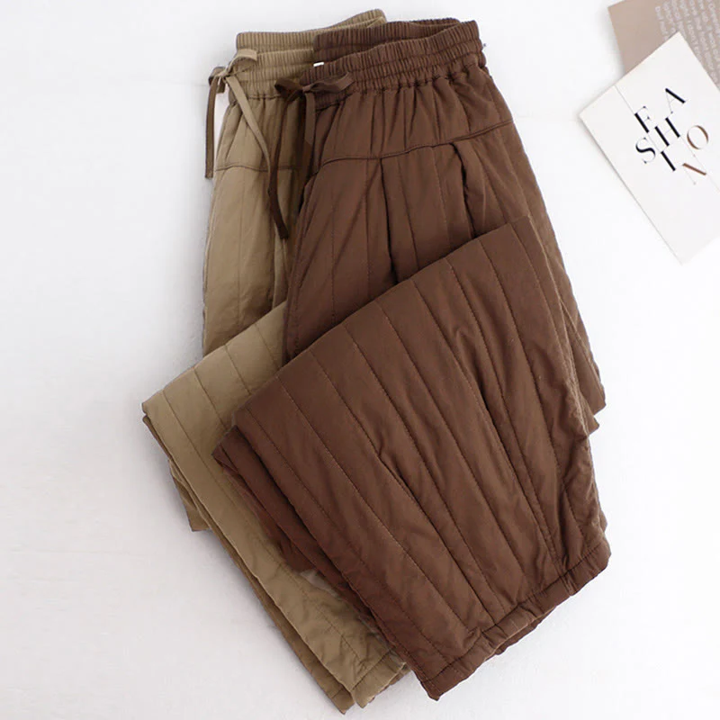 Pantaloni harem da donna in cotone con tasche e design a tinta unita invernale Buddha Stones - Image 37