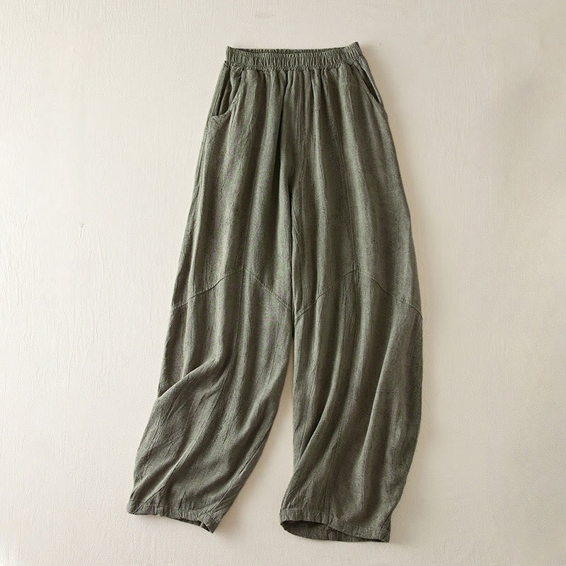 Pantaloni harem da donna in cotone con tasche, larghi e dritti, lunghezza 7-8, modello Buddha Stones - Image 10