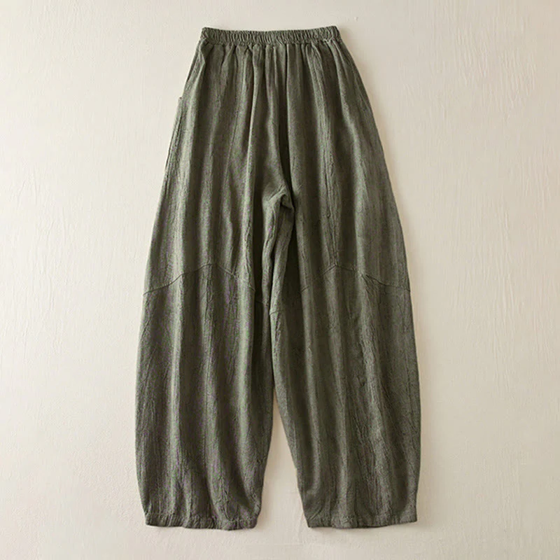 Pantaloni harem da donna in cotone con tasche, larghi e dritti, lunghezza 7-8, modello Buddha Stones - Image 11
