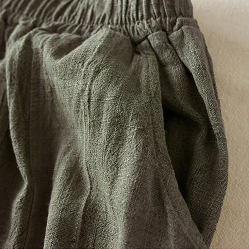 Pantaloni harem da donna in cotone con tasche, larghi e dritti, lunghezza 7-8, modello Buddha Stones - Image 16