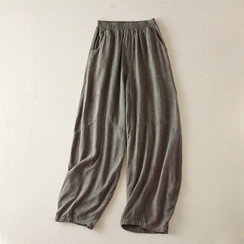 Pantaloni harem da donna in cotone con tasche, larghi e dritti, lunghezza 7-8, modello Buddha Stones - Image 8