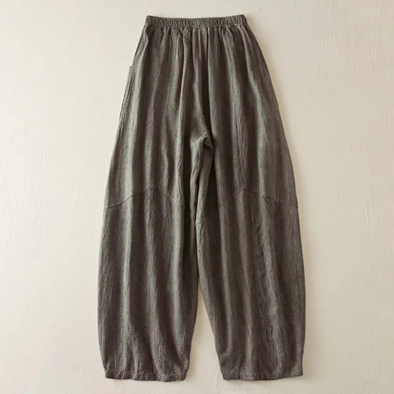 Pantaloni harem da donna in cotone con tasche, larghi e dritti, lunghezza 7-8, modello Buddha Stones - Image 9