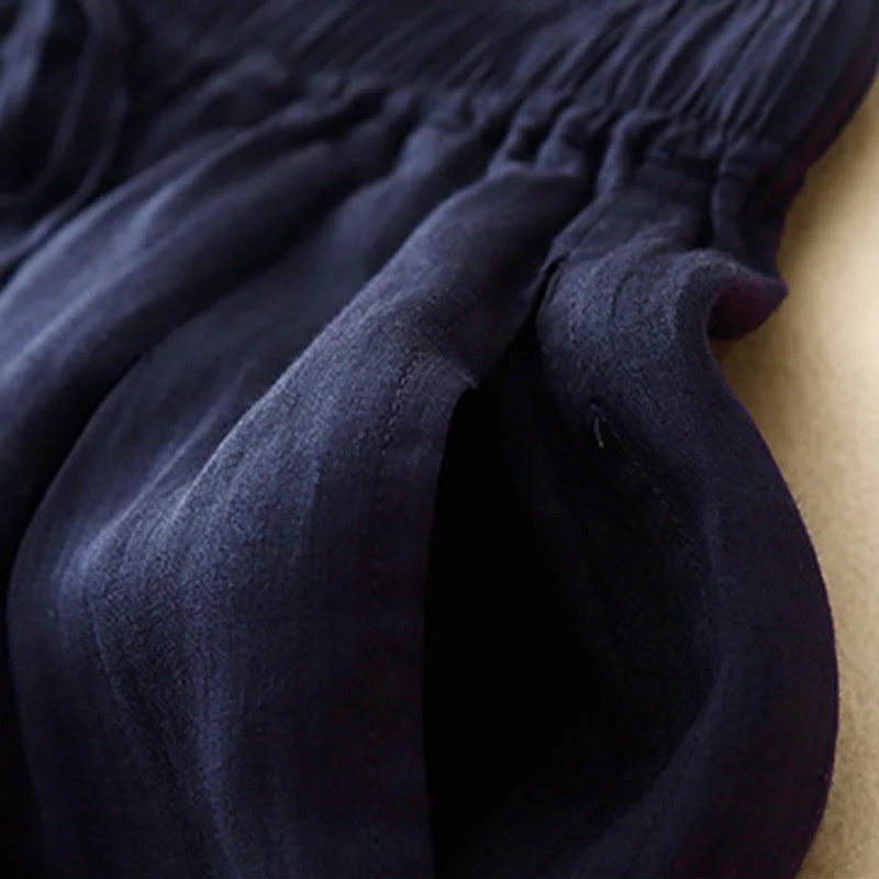 Pantaloni da donna corti con tasche, larghi e casual, a doppio strato, lunghezza 7-8, Buddha Stones - Image 10