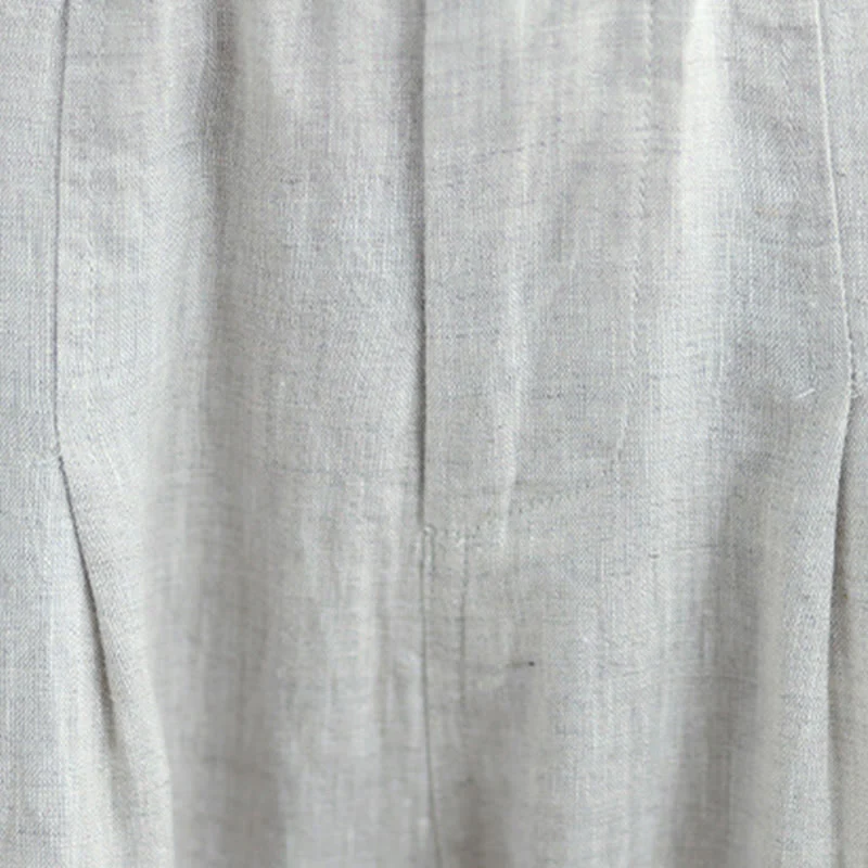 Pantaloni harem da donna in cotone e lino, casual, estivi, a tinta unita, con tasche, a vita alta , Buddha Stones - Image 8