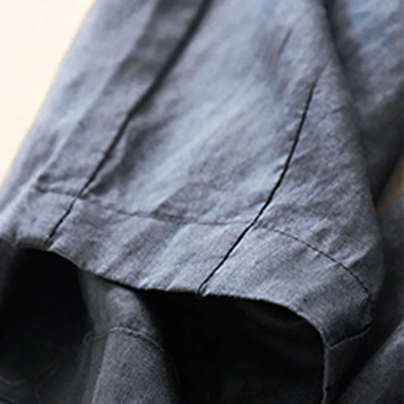 Pantaloni harem da donna in cotone e lino con tasche, modello Buddha Stones, casual e semplici, cropped - Image 5
