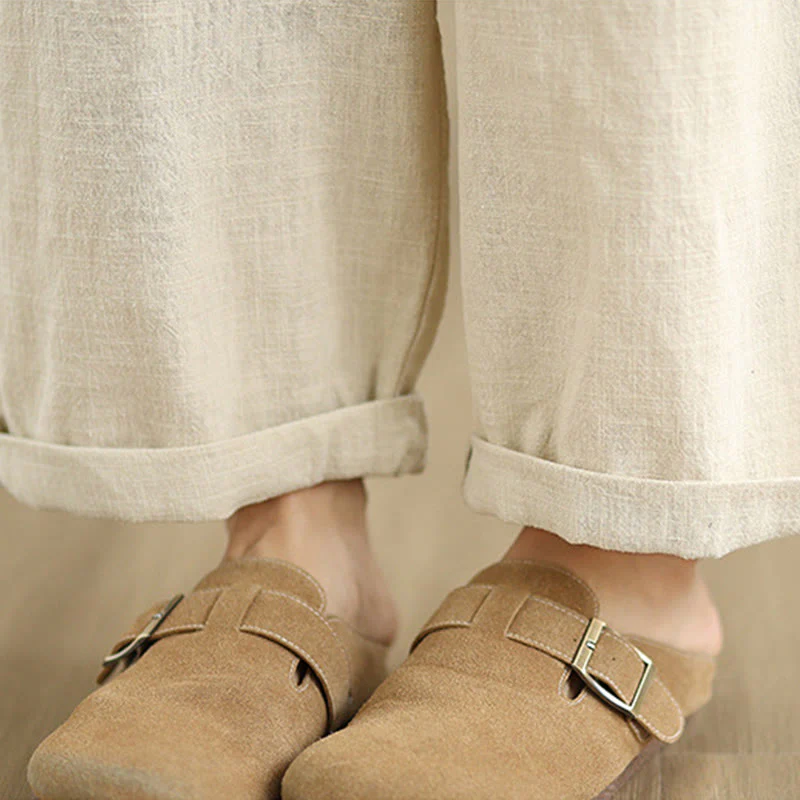 Pantaloni harem da donna in cotone e lino con tasche, casual, semplici e quotidiani, modello Buddha Stones - Image 11