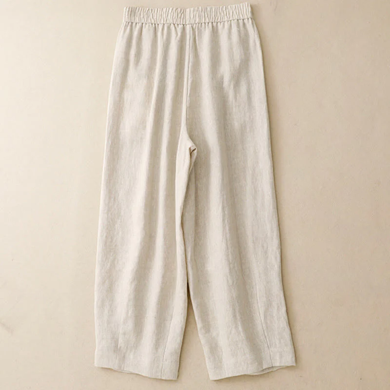 Pantaloni harem da donna in cotone e lino con tasche, modello Buddha Stones Summer Plain - Image 12