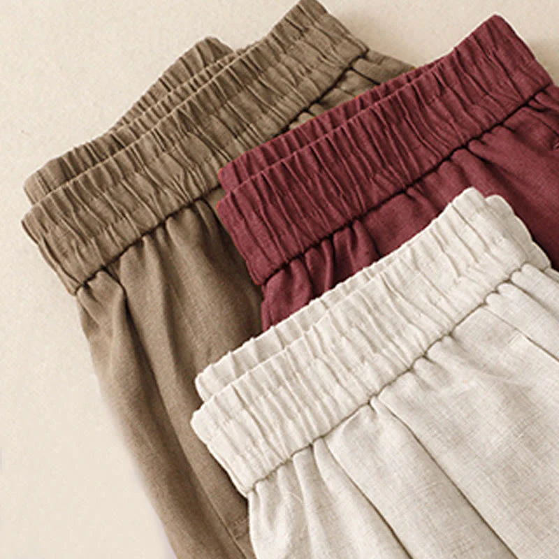 Pantaloni harem da donna in cotone e lino con tasche, modello Buddha Stones Summer Plain - Image 22
