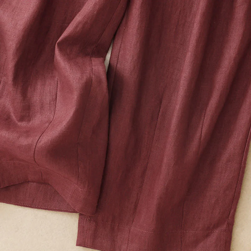 Pantaloni harem da donna in cotone e lino con tasche, modello Buddha Stones Summer Plain - Image 8