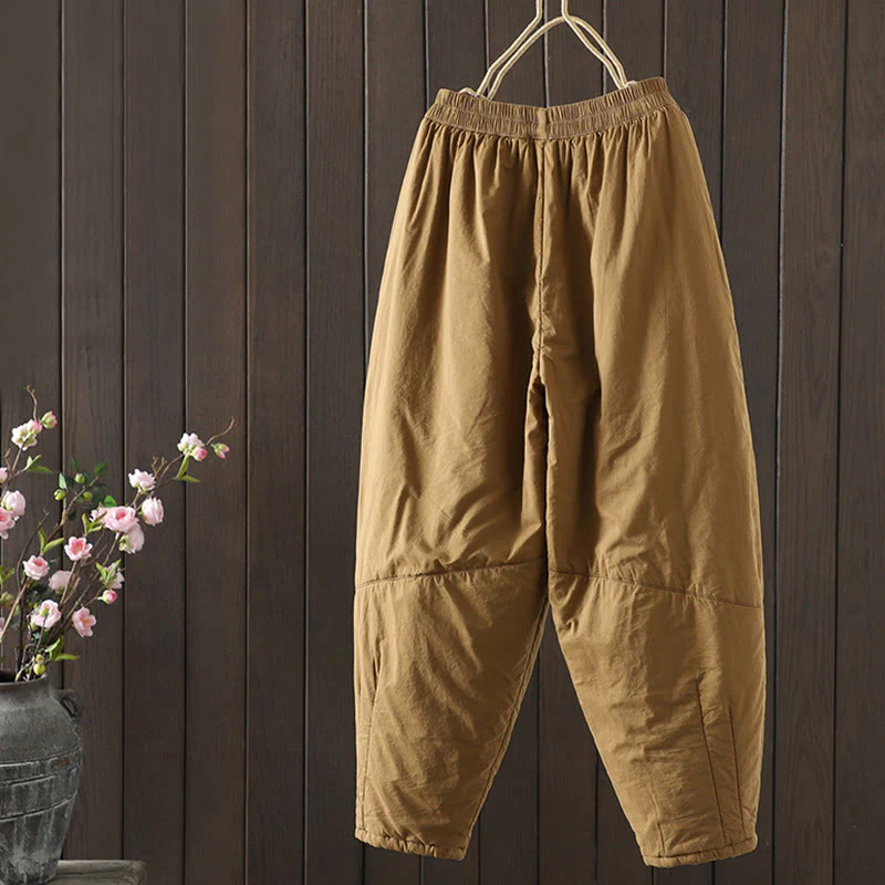 Pantaloni harem da donna con tasche, tinta unita e caldi, Buddha Stones - Image 2