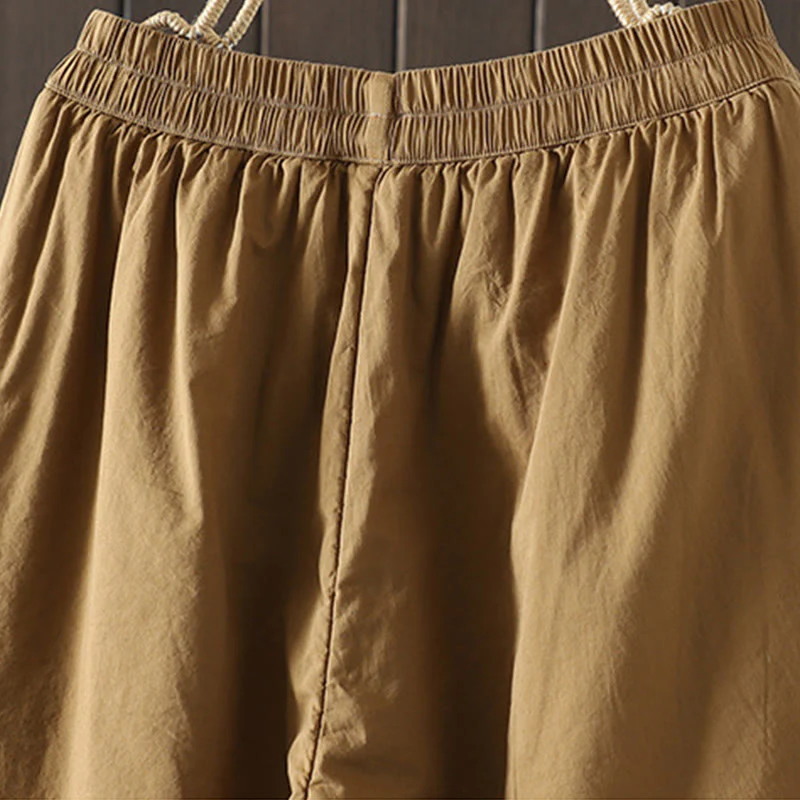 Pantaloni harem da donna con tasche, tinta unita e caldi, Buddha Stones - Image 3