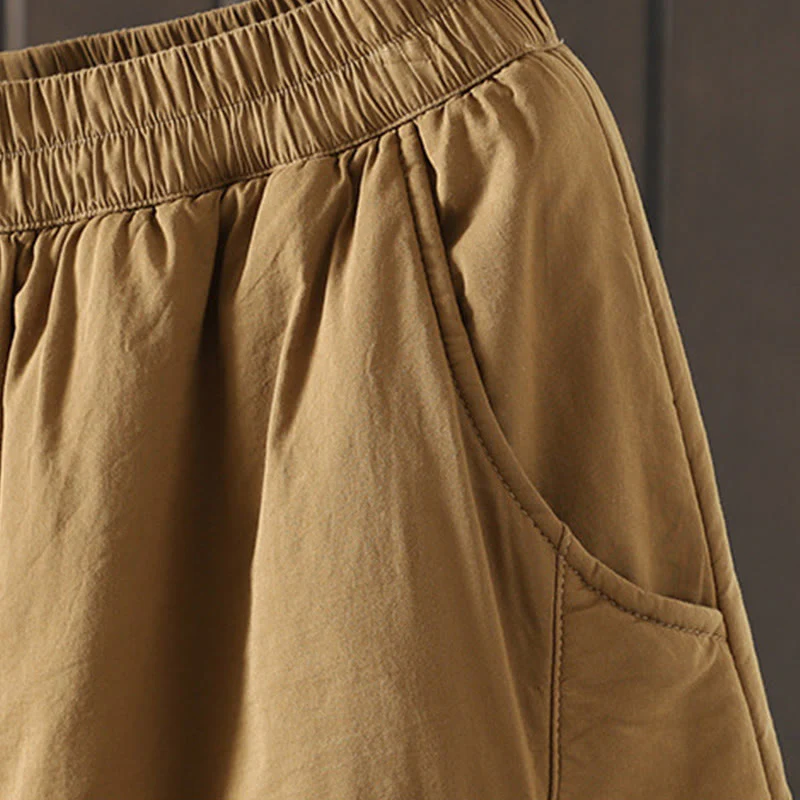 Pantaloni harem da donna con tasche, tinta unita e caldi, Buddha Stones - Image 5