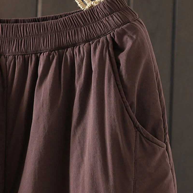 Pantaloni harem da donna con tasche, tinta unita e caldi, Buddha Stones - Image 9