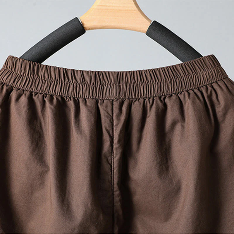Pantaloni harem da donna in cotone termico con elastico in vita invernale Buddha Stones, lunghezza 7-8, con tasche - Image 5