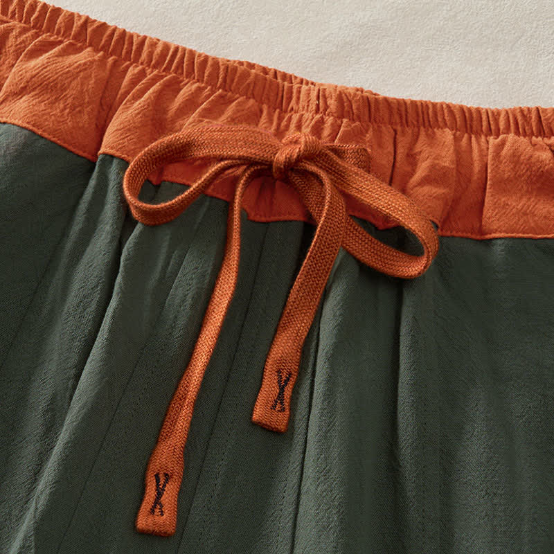 Pantaloni harem da donna in velluto a coste con contrasto di colore, foderati in pile termico e tasche, con Buddha Stones - Image 38