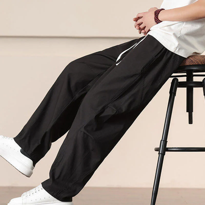 Pantaloni harem da uomo con coulisse e tasche Buddha Stones Commute Spring tinta unita - Image 17