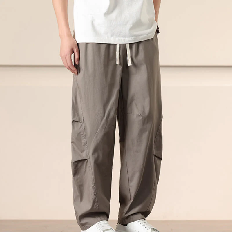 Pantaloni harem da uomo con coulisse e tasche Buddha Stones Commute Spring tinta unita - Image 27