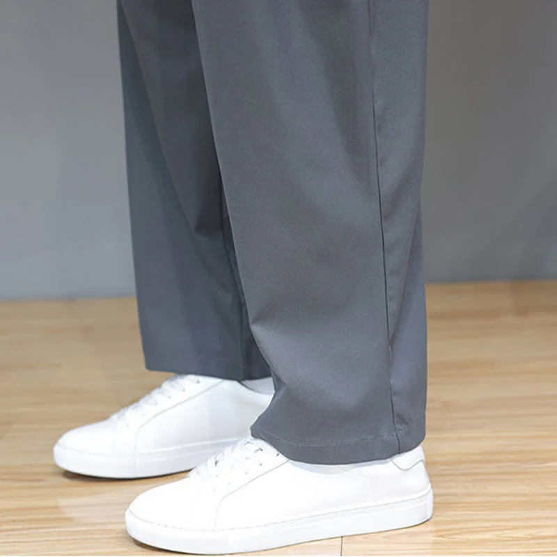 Pantaloni harem da uomo con tasche e gamba dritta, tinta unita, modello Buddha Stones Fall - Image 13