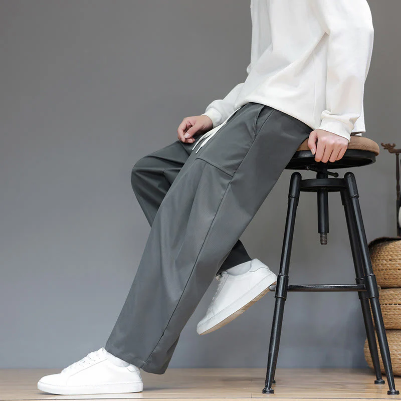 Pantaloni harem da uomo in cotone color puro con tasche , Buddha Stones Fall - Image 18