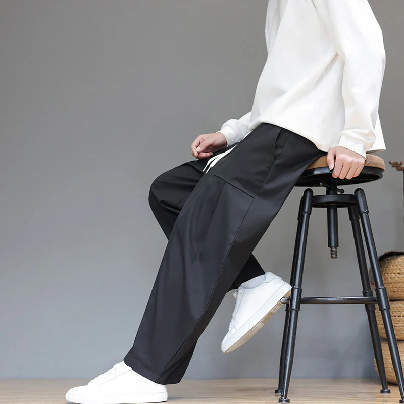 Pantaloni harem da uomo in cotone color puro con tasche , Buddha Stones Fall - Image 30