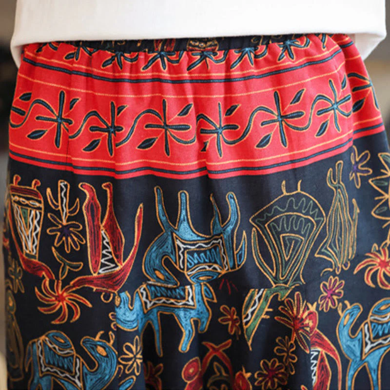 Pantaloni harem da uomo in cotone con tasche e motivo a cammello colorato Buddha Stones - Image 9