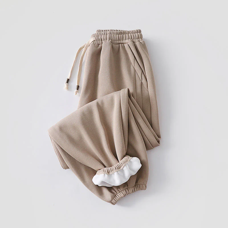Pantaloni harem da uomo in cotone con tasche, foderati in pile, con coulisse, modello regolare, autunno inverno, tinta unita , Buddha Stones - Image 14