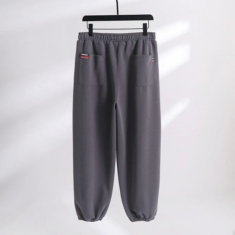 Pantaloni harem da uomo in cotone con tasche, foderati in pile, con coulisse, modello regolare, autunno inverno, tinta unita , Buddha Stones - Image 2