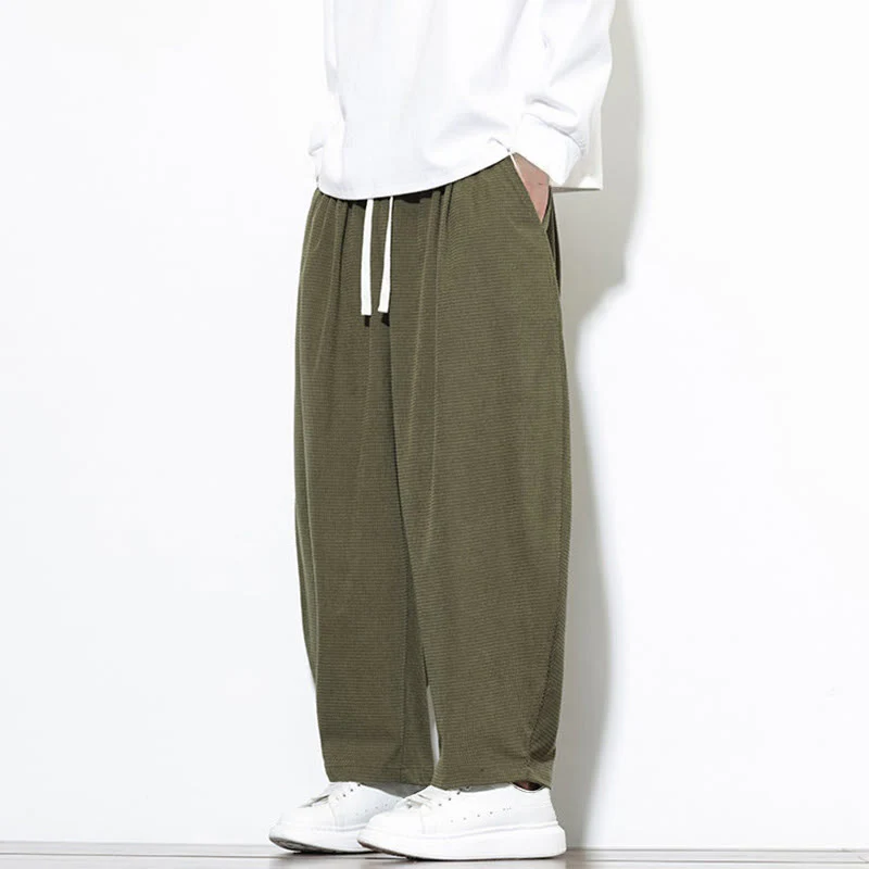 Pantaloni harem da uomo in velluto a coste di puro cotone con tasche, alla caviglia , Buddha Stones - Image 4