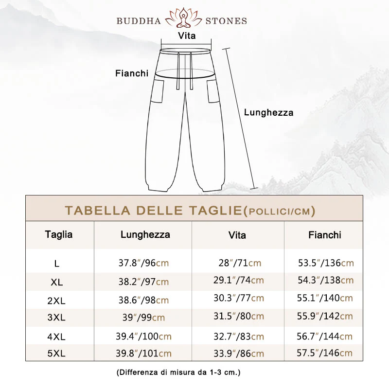 Pantaloni harem da uomo in velluto a coste tinta unita con coulisse e tasche Buddha Stones - Image 6