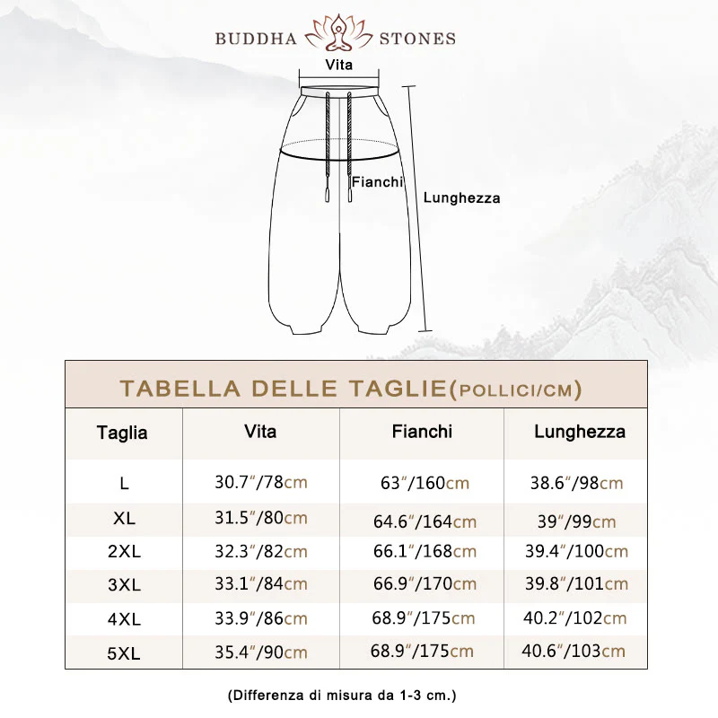 Pantaloni harem da uomo termici con coulisse in velluto a coste tinta unita Buddha Stones con tasche - Image 6