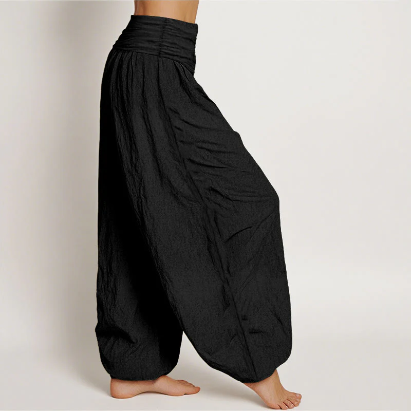 Pantaloni harem in cotone con elastico in vita e motivo buddista zen Buddha Stones - Image 7