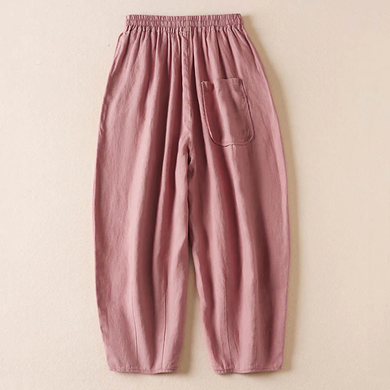 Pantaloni harem con ricamo di piccoli fiori estivi Buddha Stones e tasche - Image 12