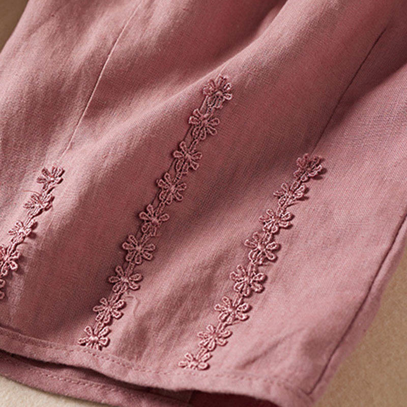 Pantaloni harem con ricamo di piccoli fiori estivi Buddha Stones e tasche - Image 16