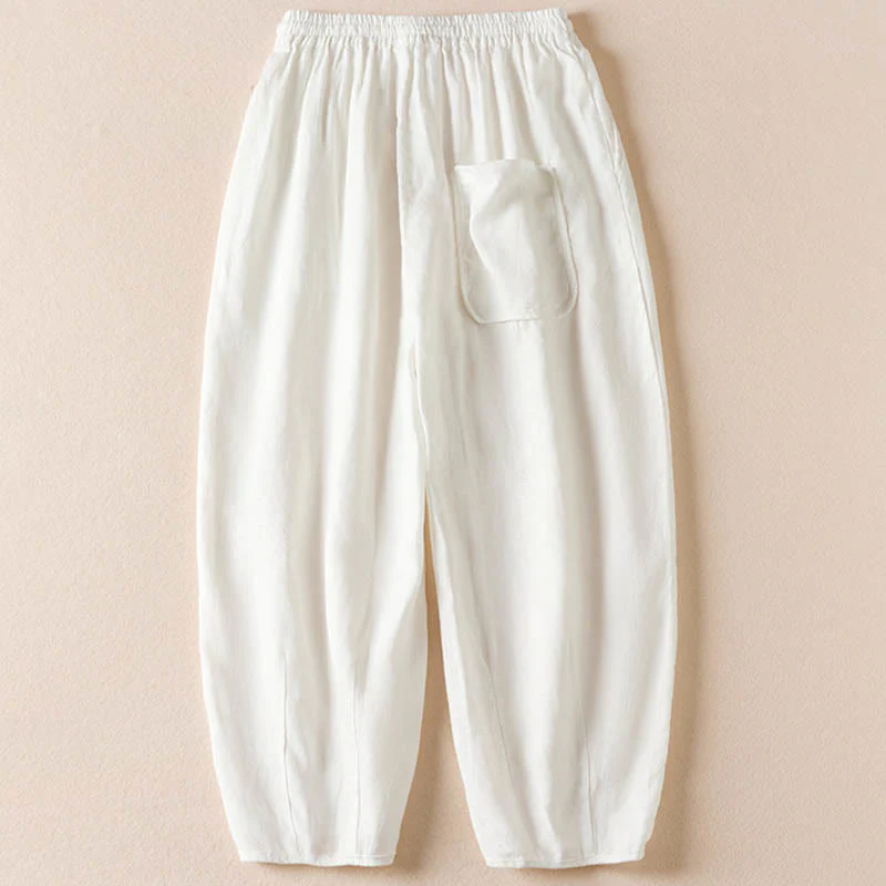 Pantaloni harem con ricamo di piccoli fiori estivi Buddha Stones e tasche - Image 20