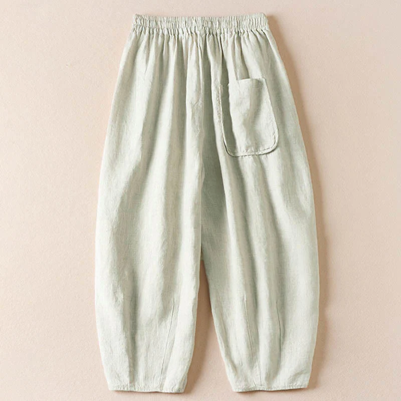 Pantaloni harem con ricamo di piccoli fiori estivi Buddha Stones e tasche - Image 25