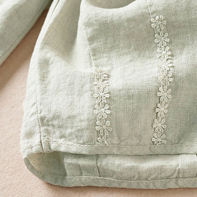 Pantaloni harem con ricamo di piccoli fiori estivi Buddha Stones e tasche - Image 26
