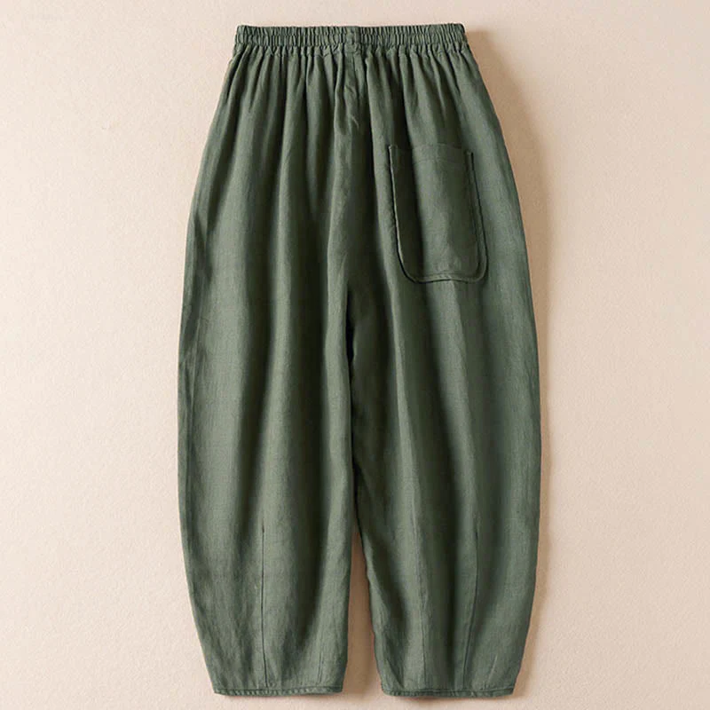Pantaloni harem con ricamo di piccoli fiori estivi Buddha Stones e tasche - Image 30
