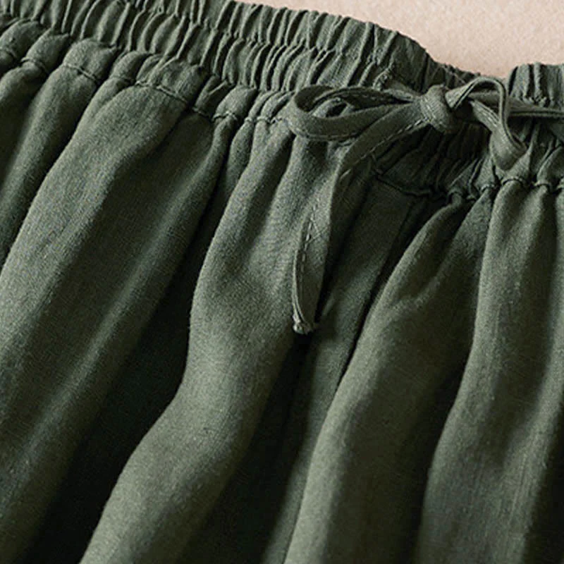 Pantaloni harem con ricamo di piccoli fiori estivi Buddha Stones e tasche - Image 32