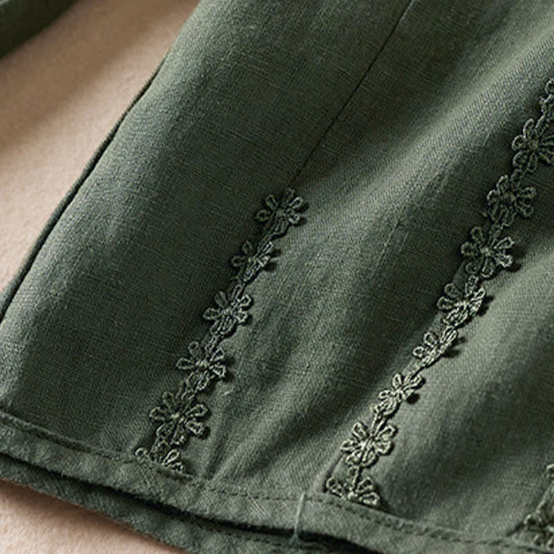 Pantaloni harem con ricamo di piccoli fiori estivi Buddha Stones e tasche - Image 33
