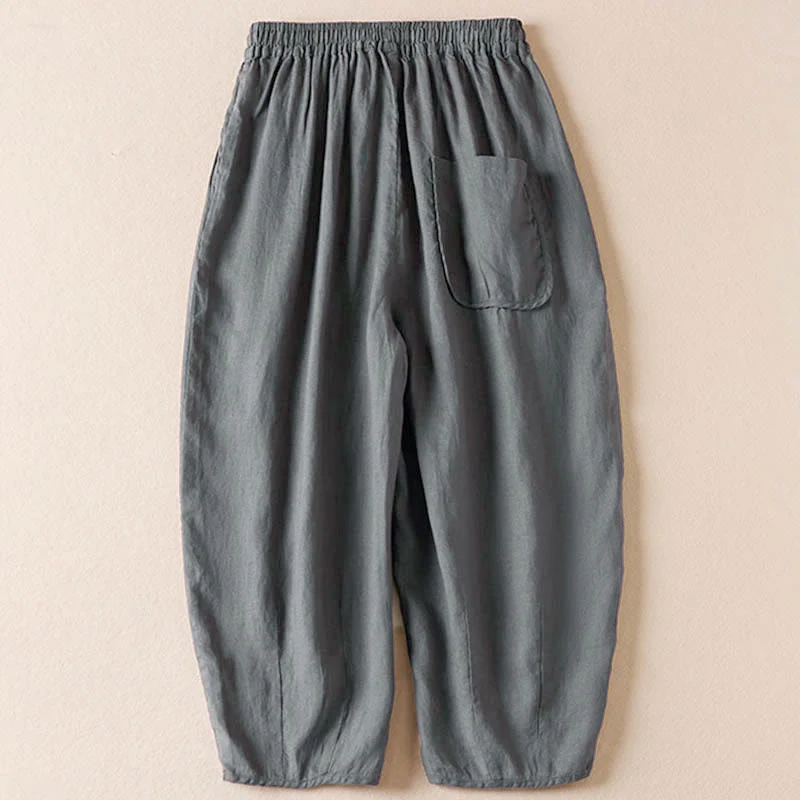 Pantaloni harem con ricamo di piccoli fiori estivi Buddha Stones e tasche - Image 36