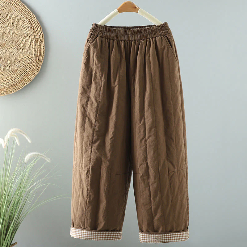 Pantaloni harem invernali da donna in cotone alla caviglia con tasche, Buddha Stones - Image 18