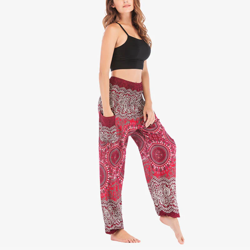 Pantaloni harem larghi Boho Buddha Stones Pantaloni yoga da donna - Image 29