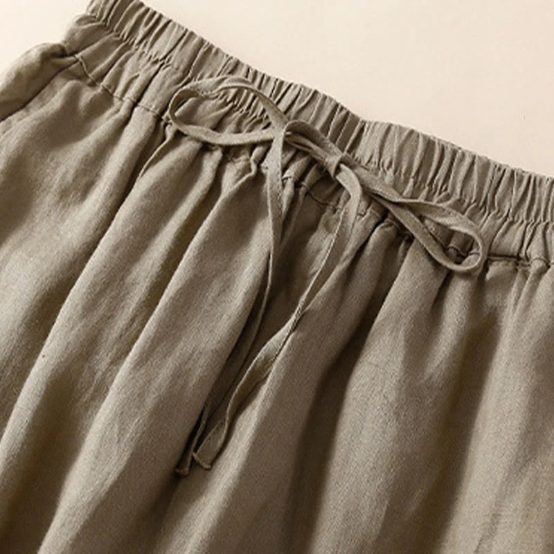 Pantaloni harem larghi con coulisse e tasche, motivo floreale in tinta unita con Buddha Stones - Image 27