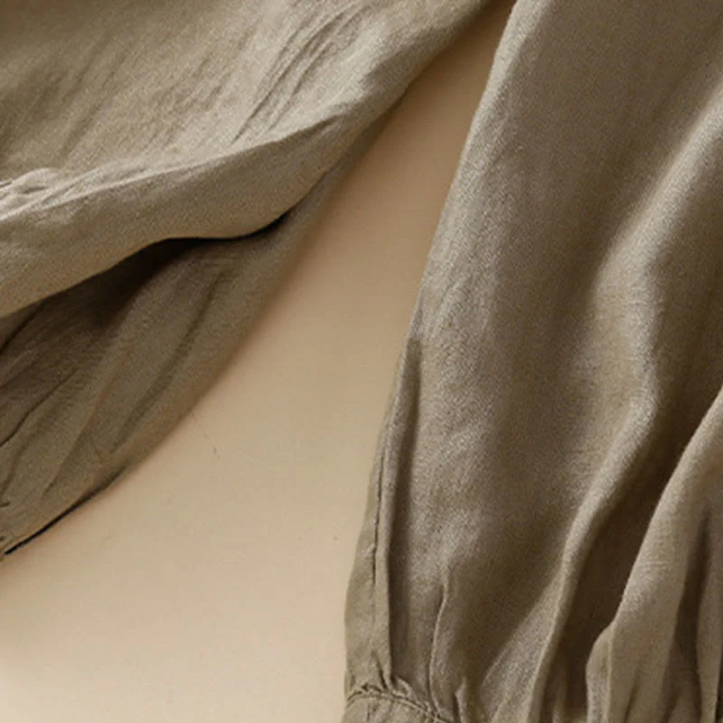 Pantaloni harem larghi con coulisse e tasche, motivo floreale in tinta unita con Buddha Stones - Image 28