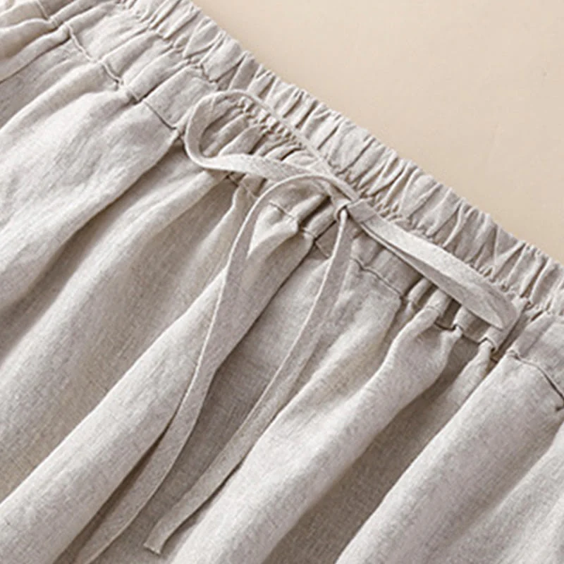 Pantaloni harem larghi con coulisse e tasche, motivo floreale in tinta unita con Buddha Stones - Image 3